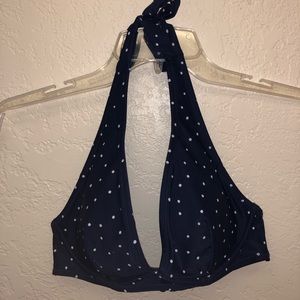 Navy Blue Polka Dot Swimsuit Top